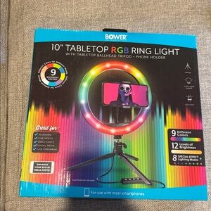 10" Table RGB Ring Light - Black